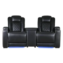 2 fauteuils modulaires électriques inclinables avec console en angle et porte-gobelets - 3 mcx