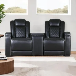 2 fauteuils modulaires électriques inclinables avec console en angle et porte-gobelets - 3 mcx