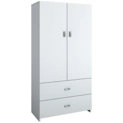 Armoire avec 2 grands tiroirs - blanc