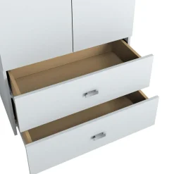 Armoire avec 2 grands tiroirs - blanc