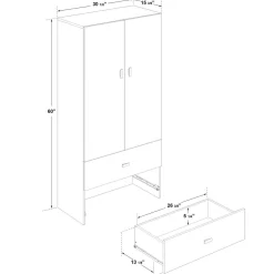 Armoire avec 2 grands tiroirs