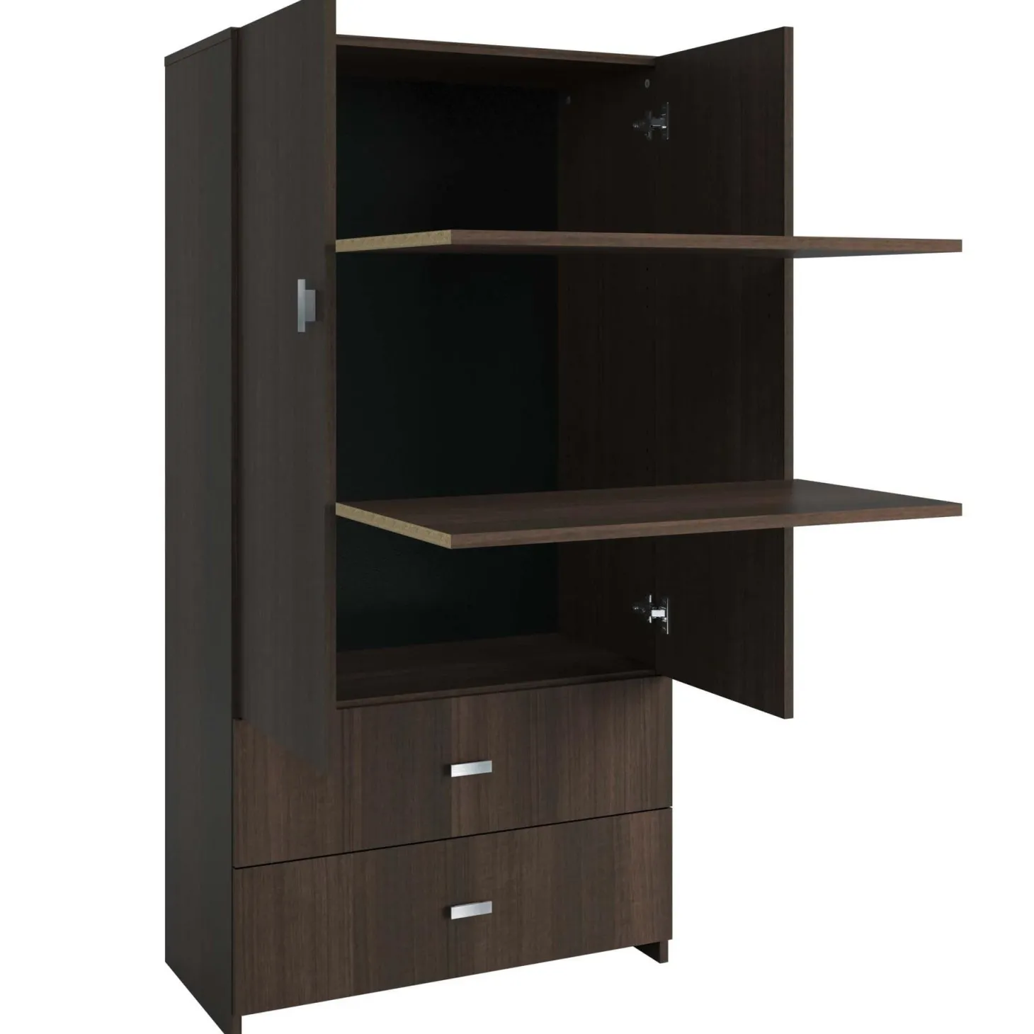 Armoire avec 2 grands tiroirs- brun