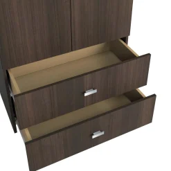 Armoire avec 2 grands tiroirs- brun