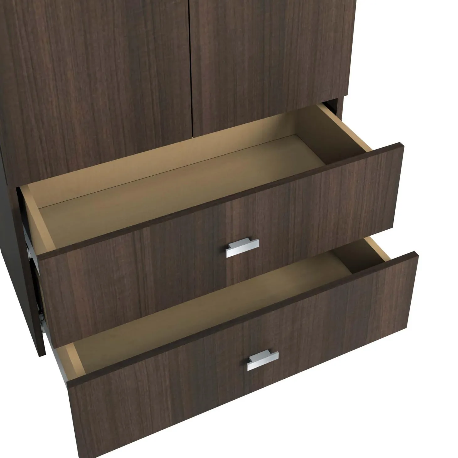 Armoire avec 2 grands tiroirs- brun
