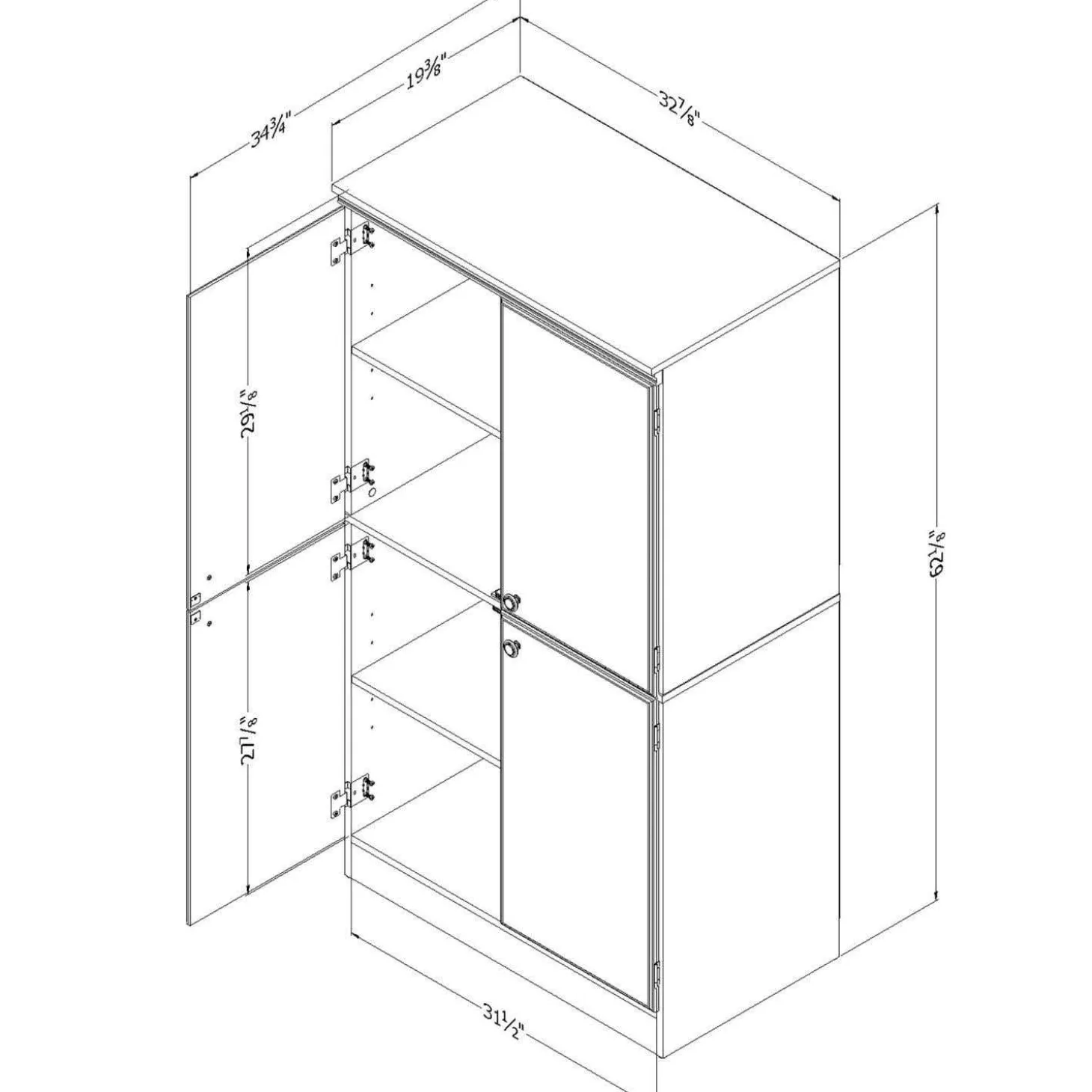 Armoire de rangement 4 portes - South Shore