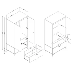 Armoire penderie avec portes et tiroir - South Shore