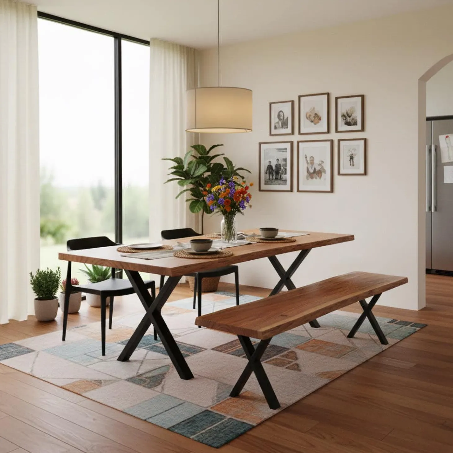 Banc en bois massif - 84"