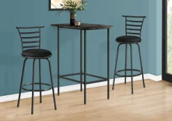 Bar maison - 24"x 36", marbre gris, métal charbon - Monarch