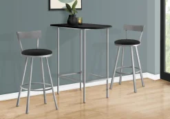 Bar maison - 24"x 36", noir, métal argent gagne-place - Monarch