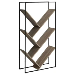 Bibliothèque, étagère - 5 tablettes ouvertes inclinées - 60"H - faux bois ta - Monarch