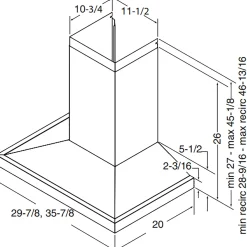 BROAN Hotte cheminée pyramidale Cheminée Acier inoxydable 30