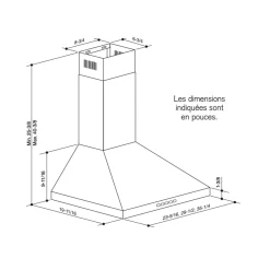 BROAN Hotte cheminée pyramidale Cheminée Acier inoxydable 24