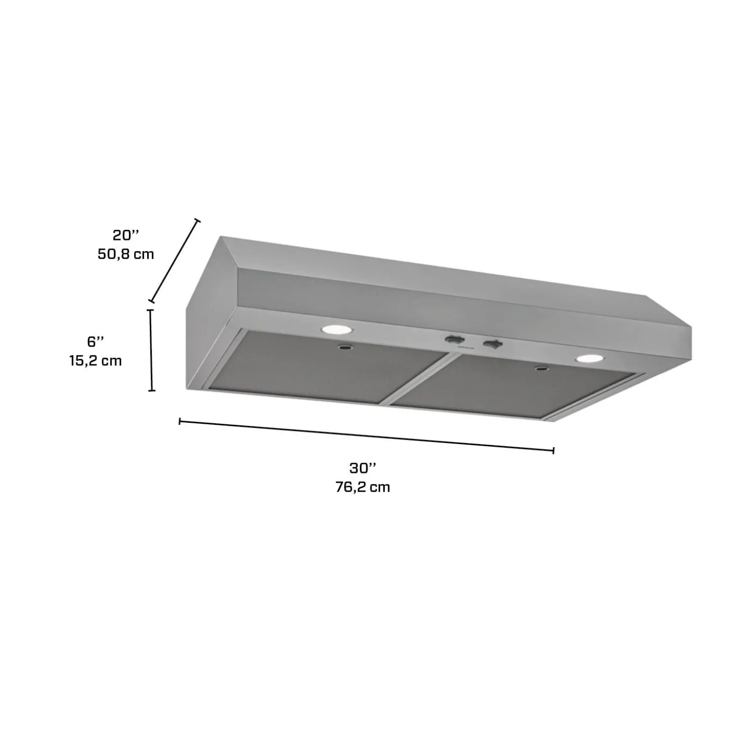 BROAN Hotte Standard Acier inoxydable 30" , 350 PI3/MIN-GLA1303SS