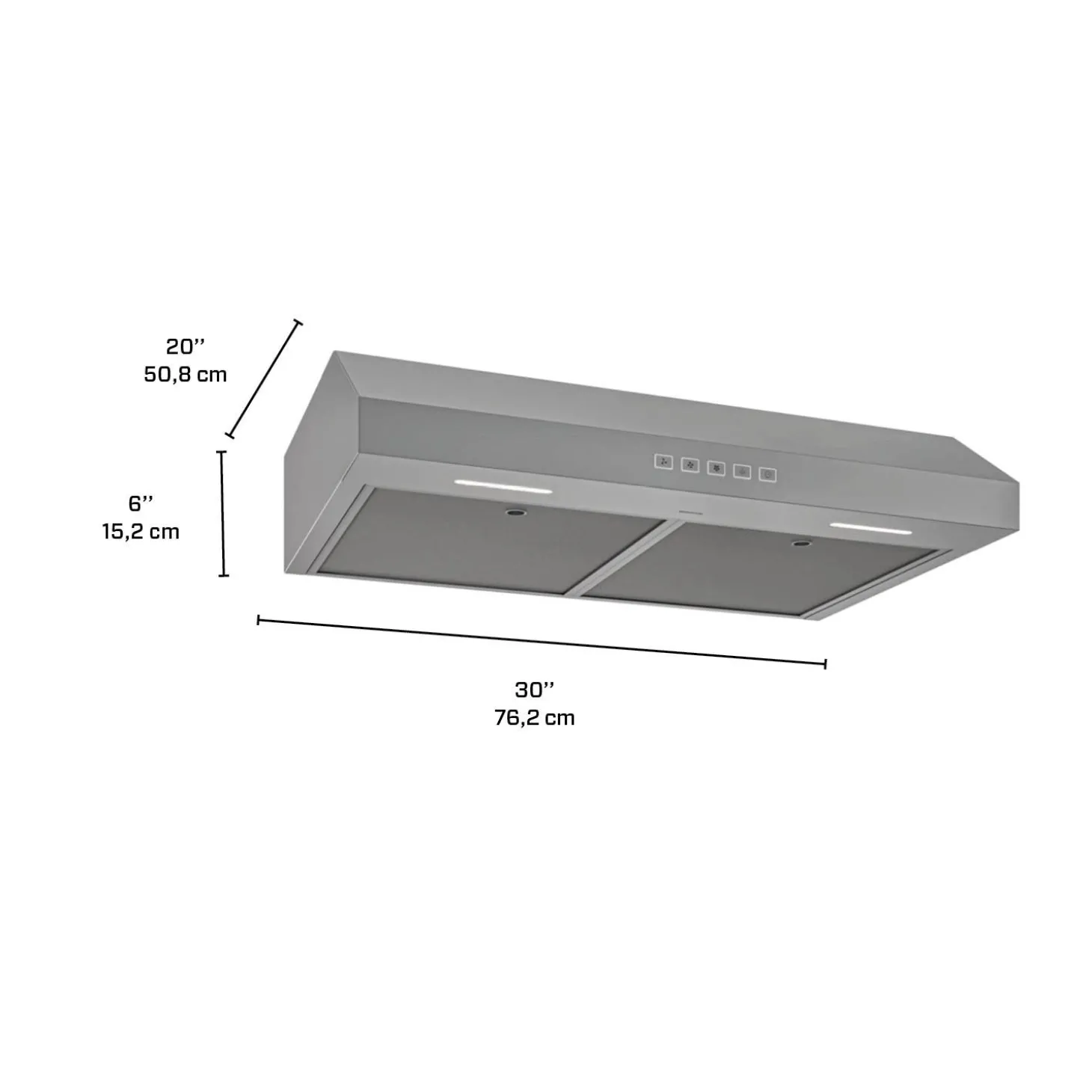 BROAN Hotte Standard Acier inoxydable 30" , 350 PI3/MIN-GLA2303SS