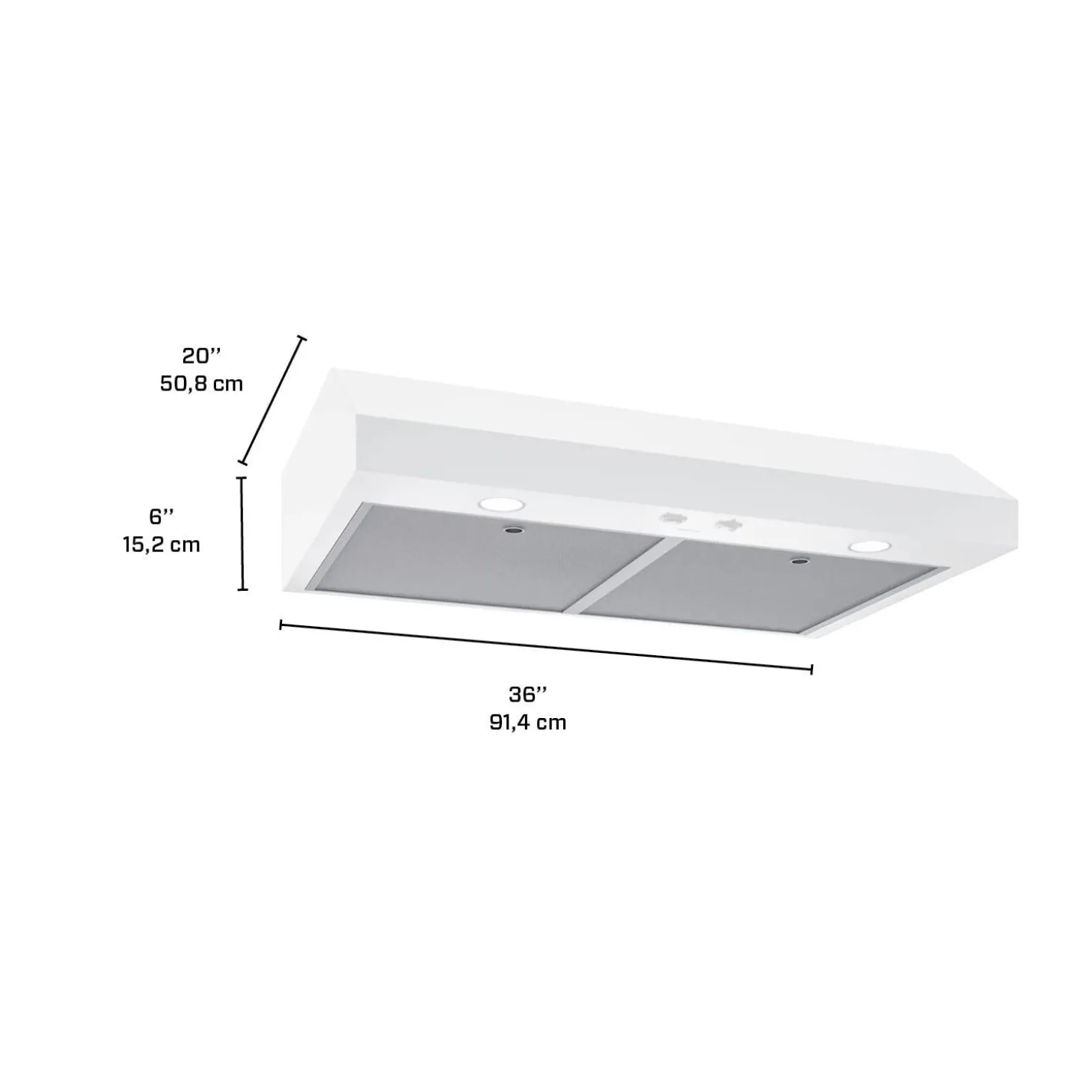 BROAN Hotte Standard Blanc 36" , 350 PI3/MIN-GLA1363WW