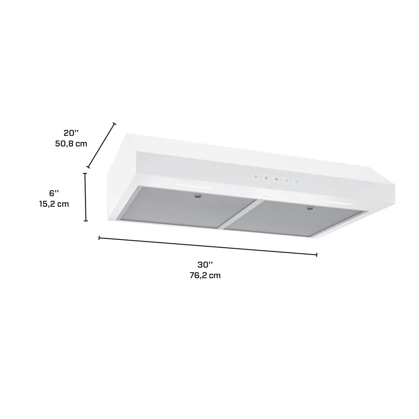 BROAN Hotte Standard Blanc 30" , 350 PI3/MIN-GLA2303WW