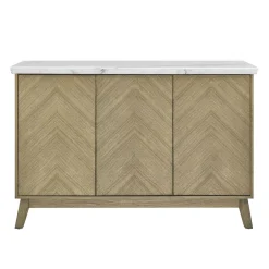 Buffet 3 portes avec plateau en marbre blanc