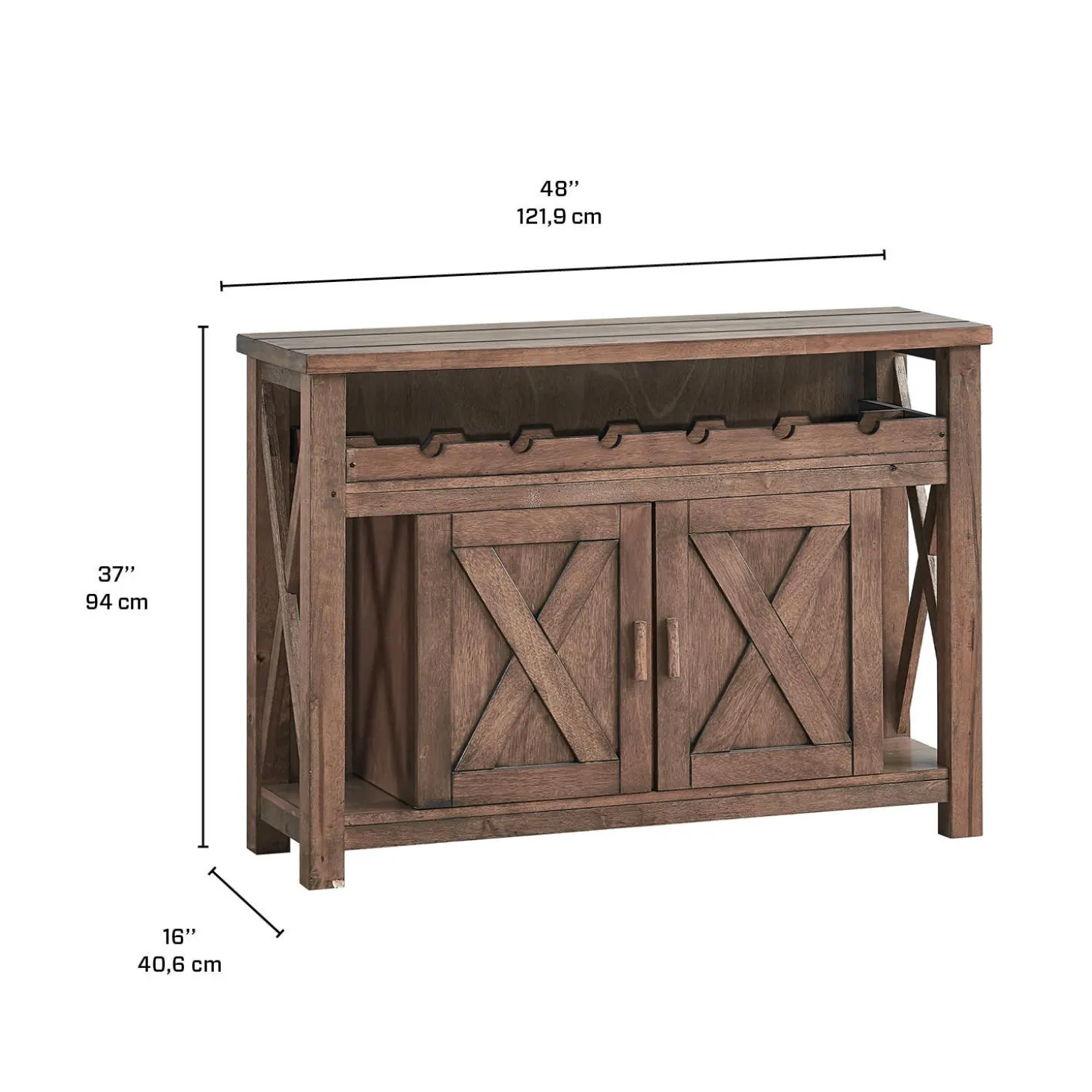 Buffet en bois avec râtelier