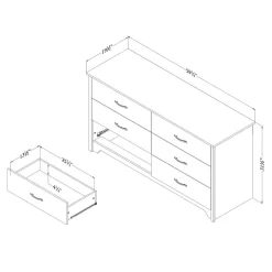 Bureau double 6 tiroirs - South Shore