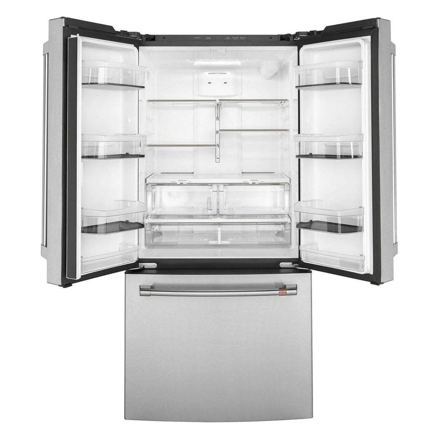 CAFE Réfrigérateur 18,6 pi3 33 po Acier inoxydable Congélateur en bas, Portes françaises - CWE19SP2NS1