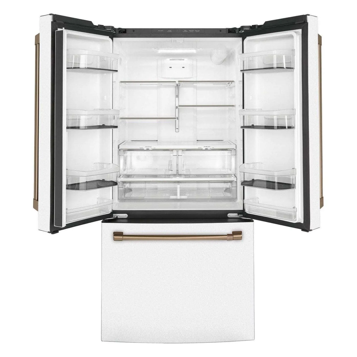 CAFE Réfrigérateur 18,6 pi3 33 po Blanc Congélateur en bas, Portes françaises - CWE19SP4NW2