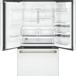 CAFE Réfrigérateur 22,1 pi3 36 po Blanc Congélateur en bas, Portes françaises - CYE22TP4MW2