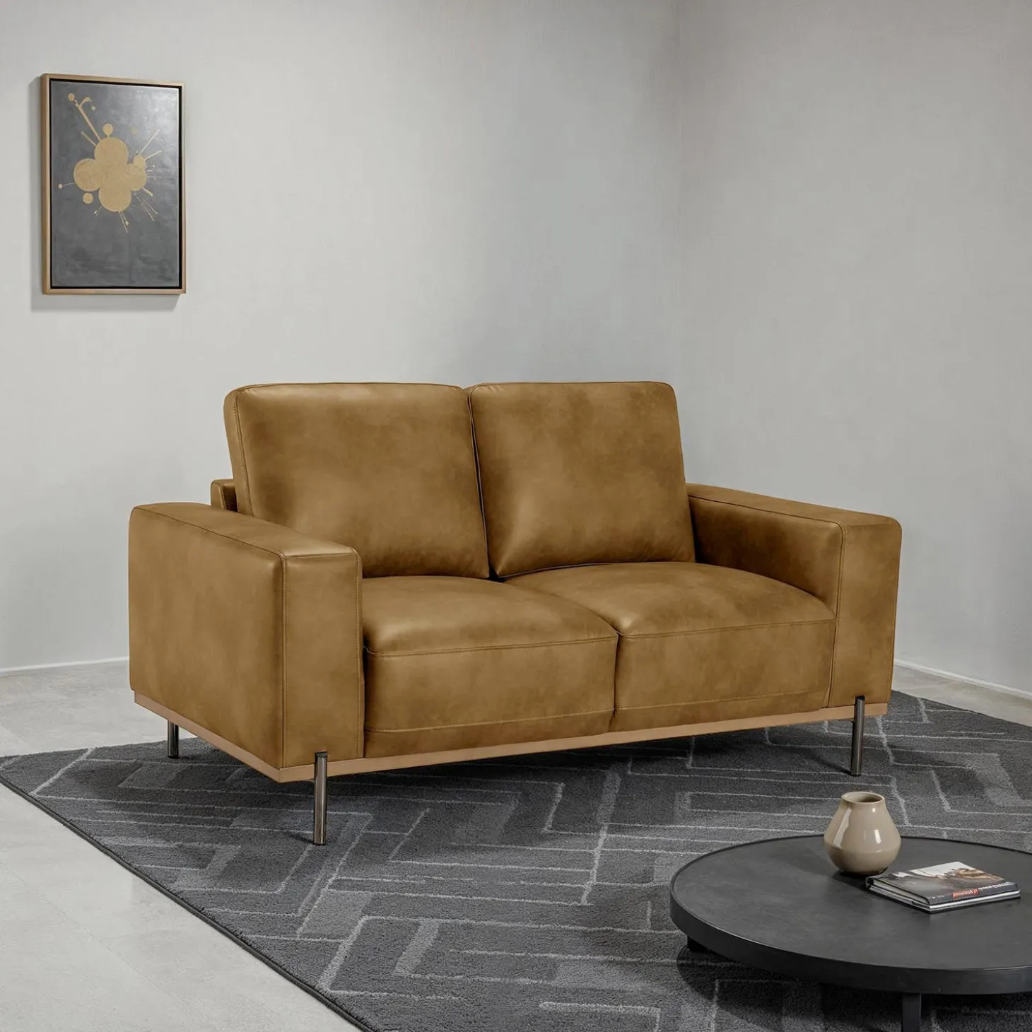 Causeuse avec assises profondes - brun