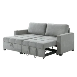 Causeuse convertible compacte réversible avec rangement - gris