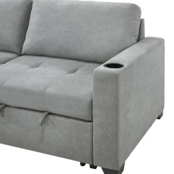 Causeuse convertible compacte réversible avec rangement - gris