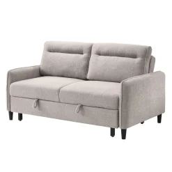 Causeuse convertible en tissu bouclé