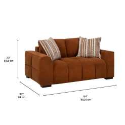 Causeuse de style guimauve - rouille