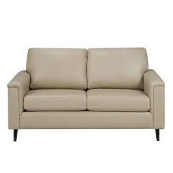 Causeuse en cuir véritable - beige