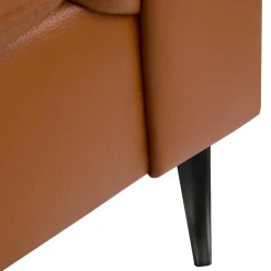 Causeuse en cuir véritable - cognac
