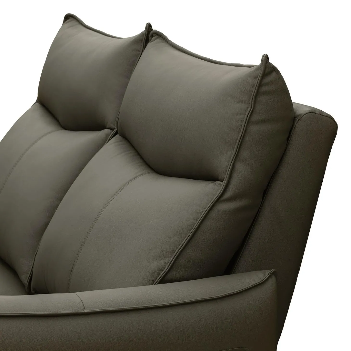 Causeuse inclinable électrique en cuir véritable à 3 moteurs - appuis-tête, repose-pieds et soutien lombaire