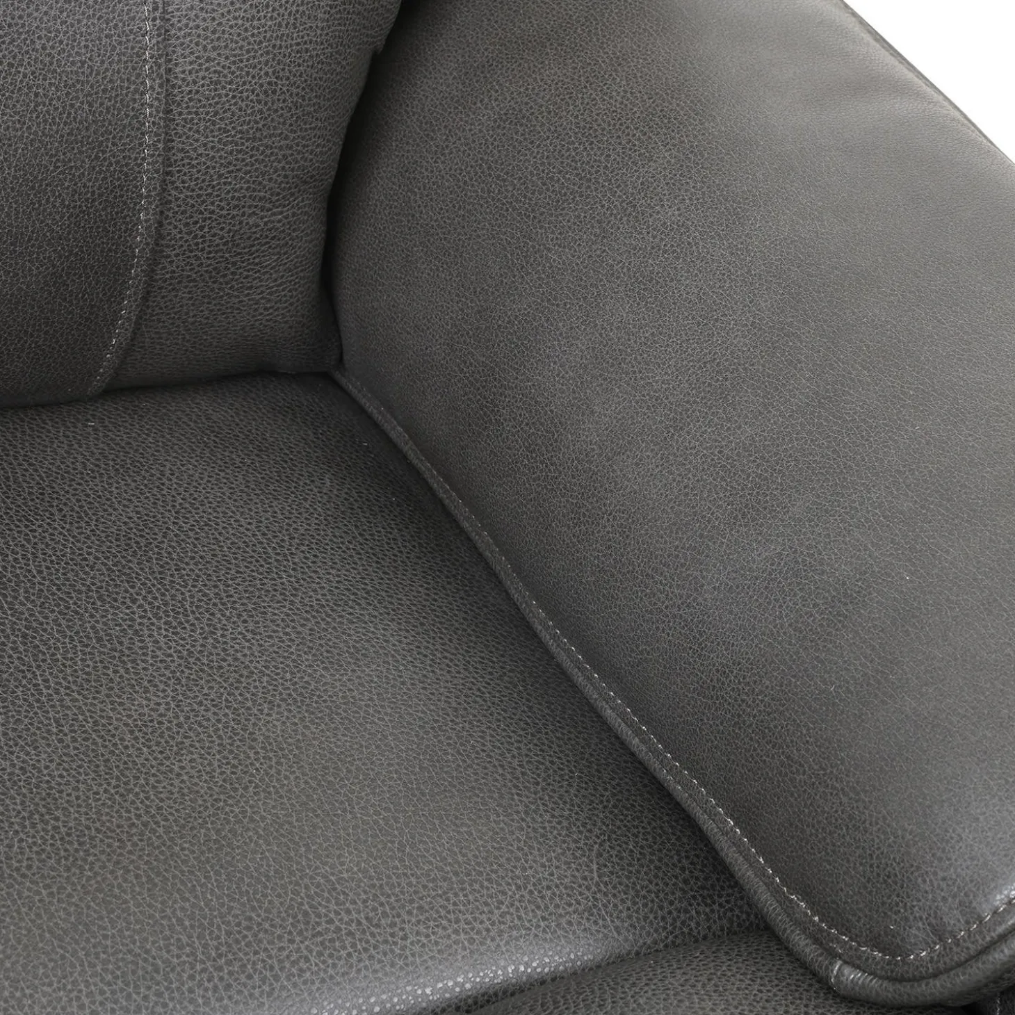 Causeuse inclinable électrique en cuir avec appuis-tête ajustables - gris