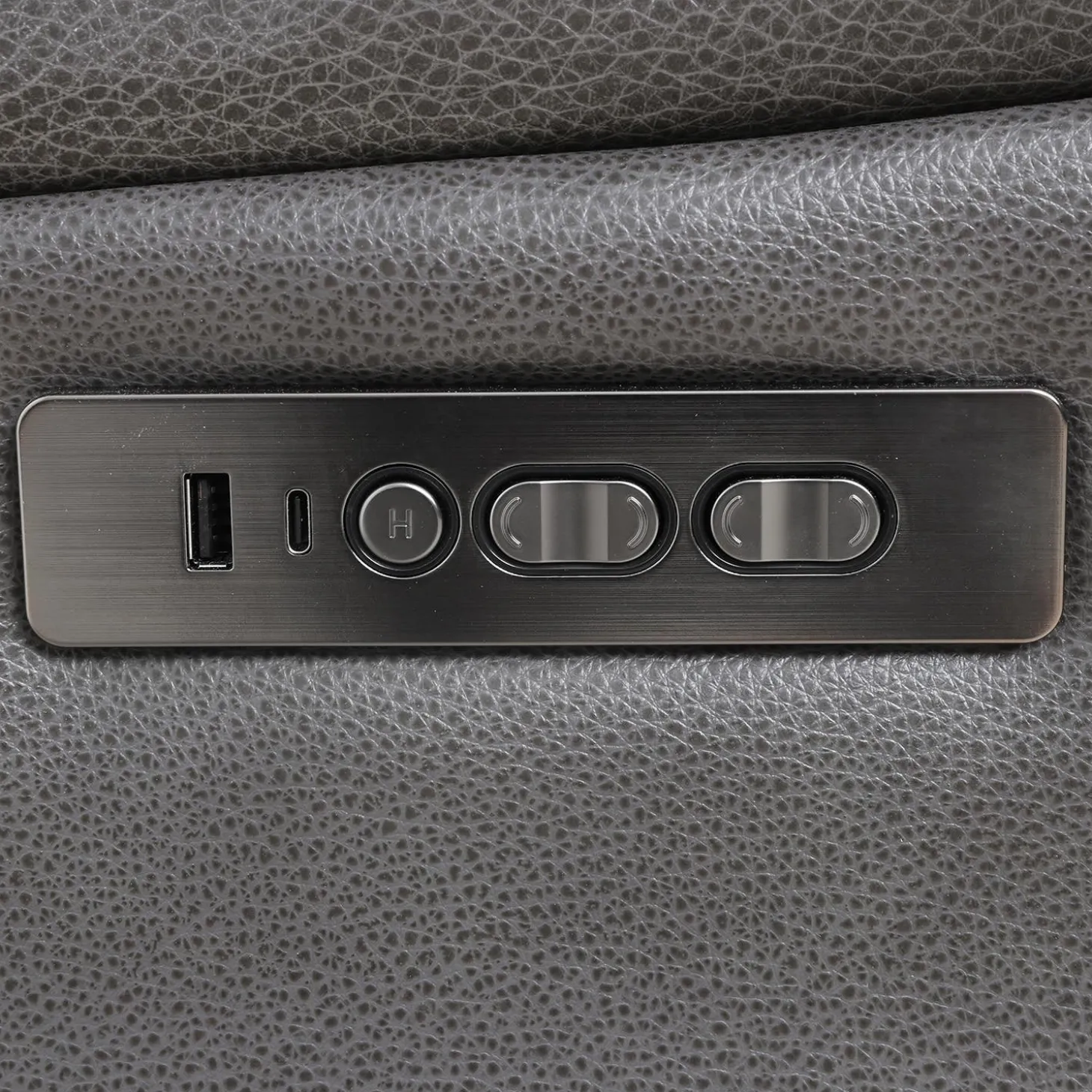 Causeuse inclinable électrique en cuir avec appuis-tête ajustables - gris