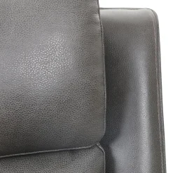 Causeuse inclinable électrique en cuir avec appuis-tête ajustables - gris