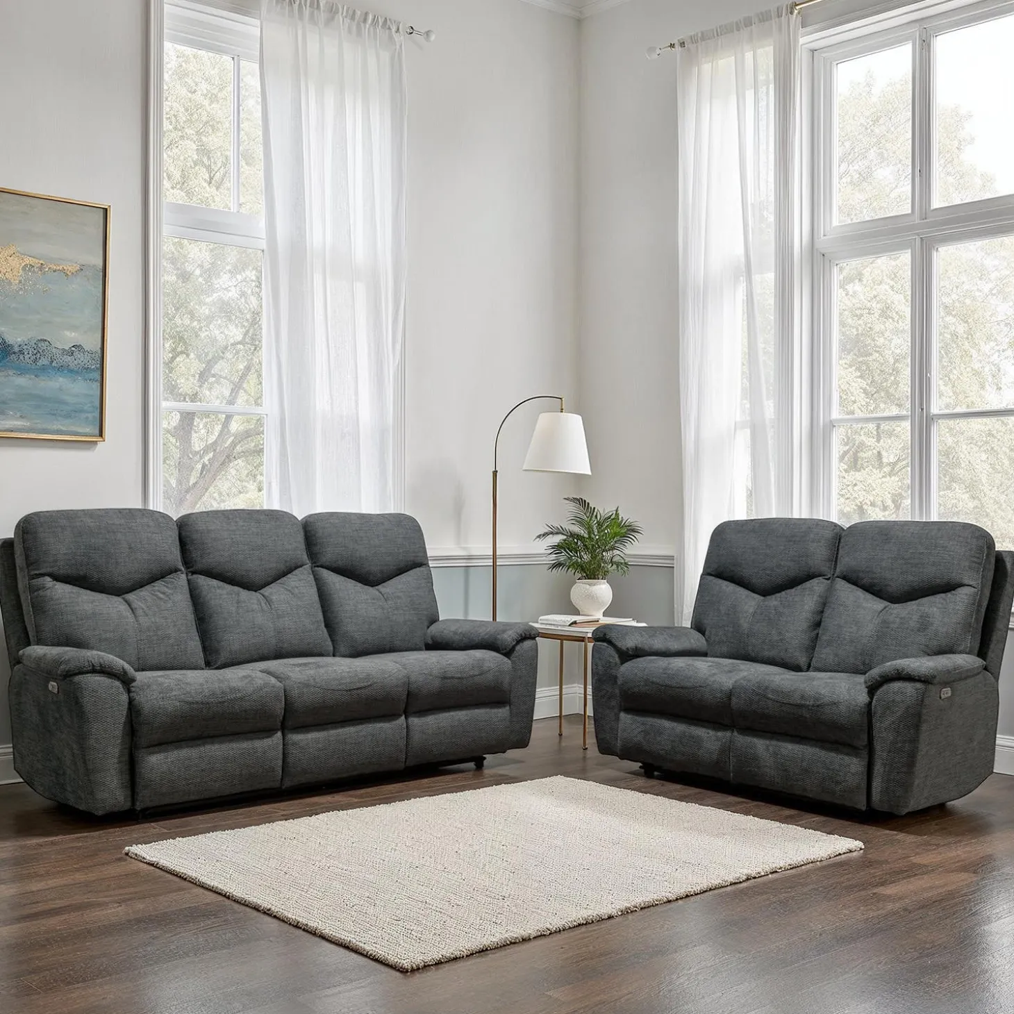 Causeuse inclinable électrique - gris