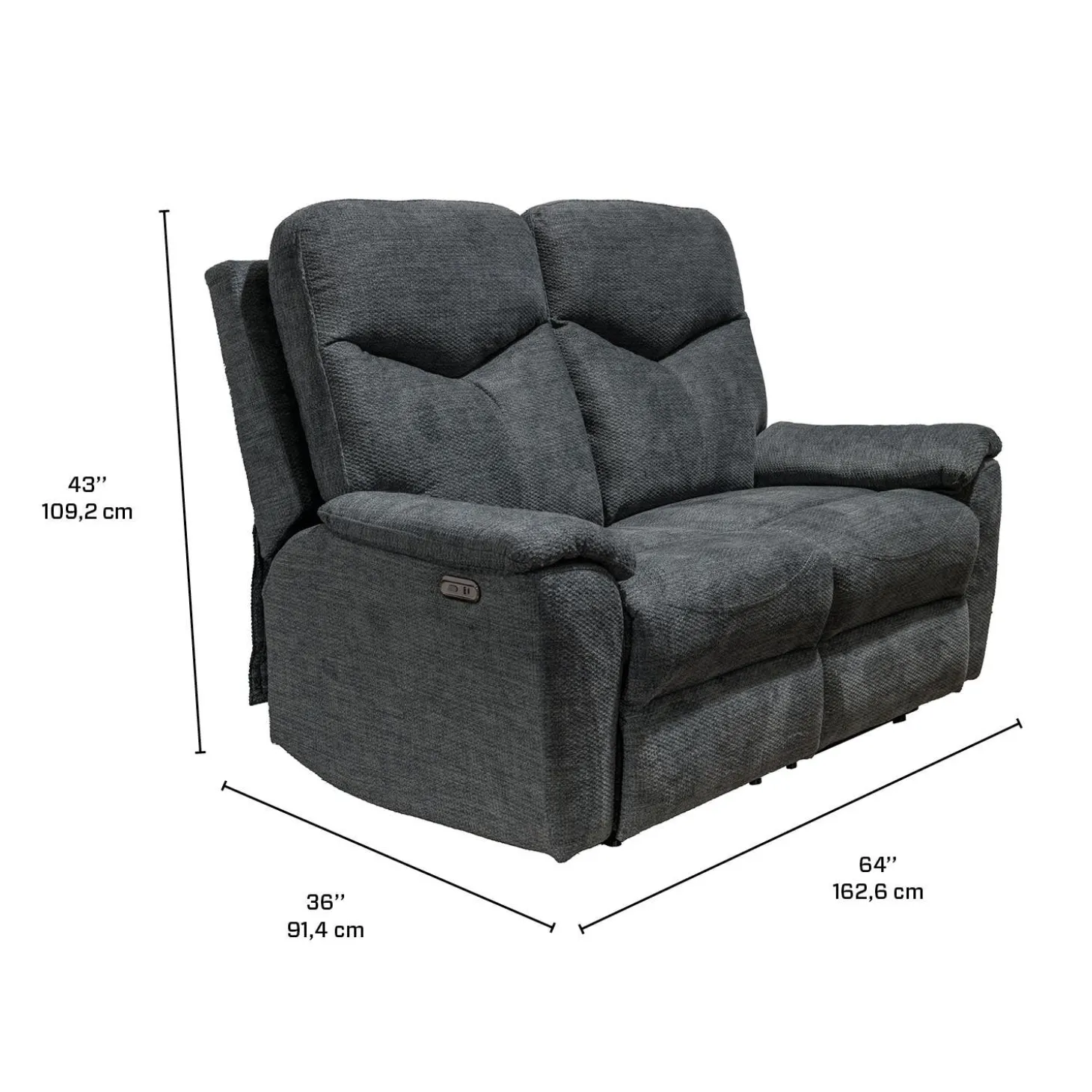 Causeuse inclinable électrique - gris