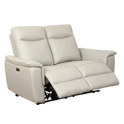 Causeuse inclinable électrique en cuir véritable