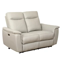 Causeuse inclinable électrique en cuir véritable