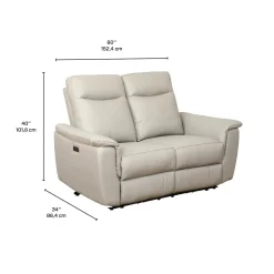 Causeuse inclinable électrique en cuir véritable