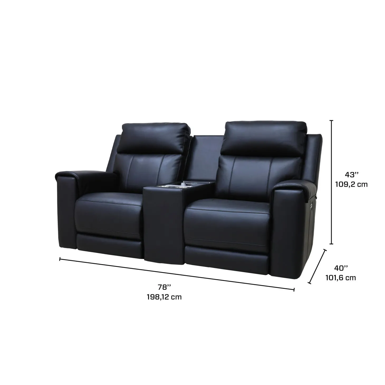 Causeuse inclinable électrique avec massage, chaleur, console et système de son intégré