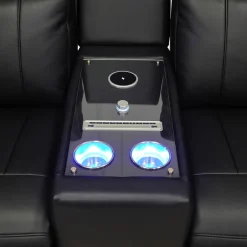 Causeuse inclinable électrique avec massage, chaleur, console et système de son intégré