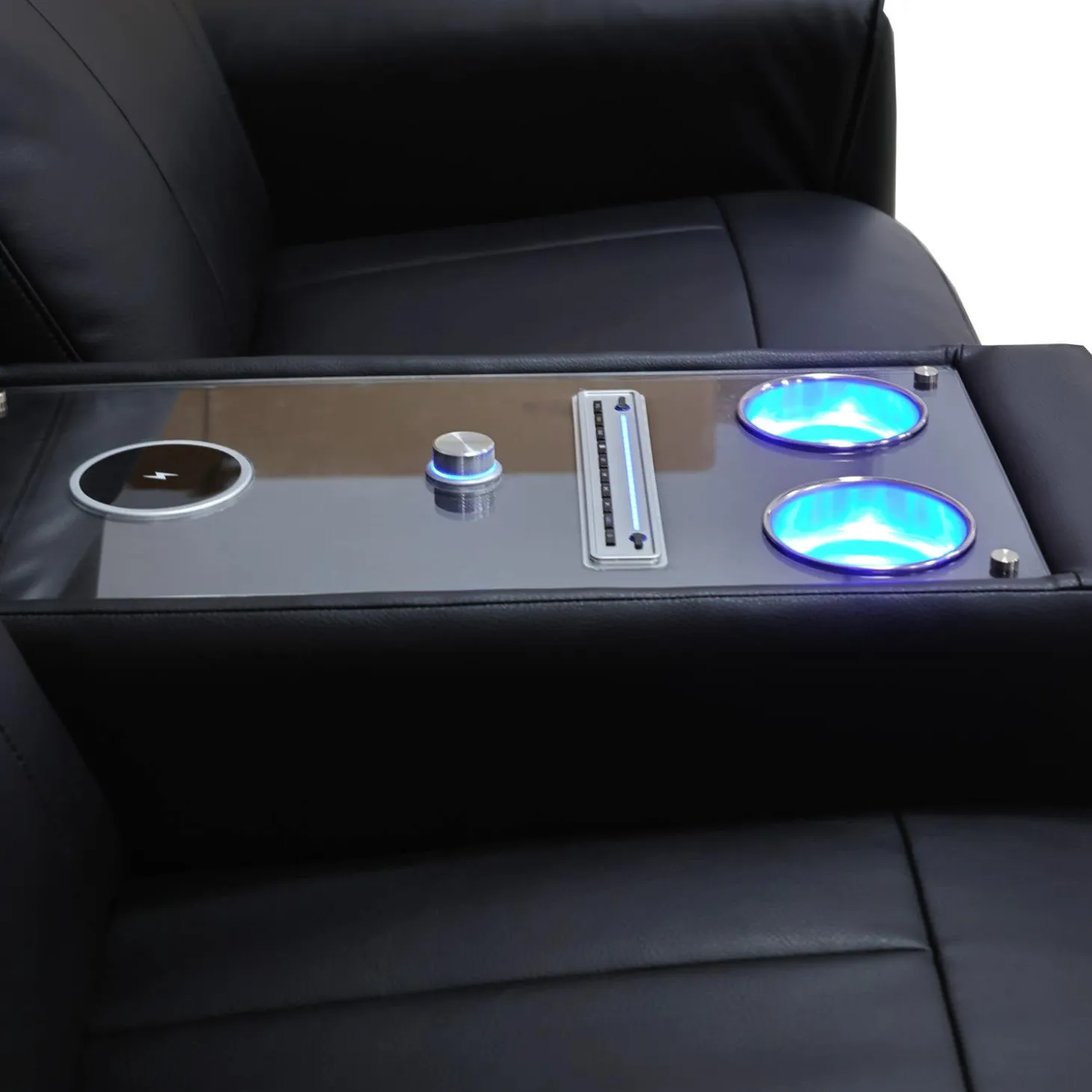 Causeuse inclinable électrique avec massage, chaleur, console et système de son intégré