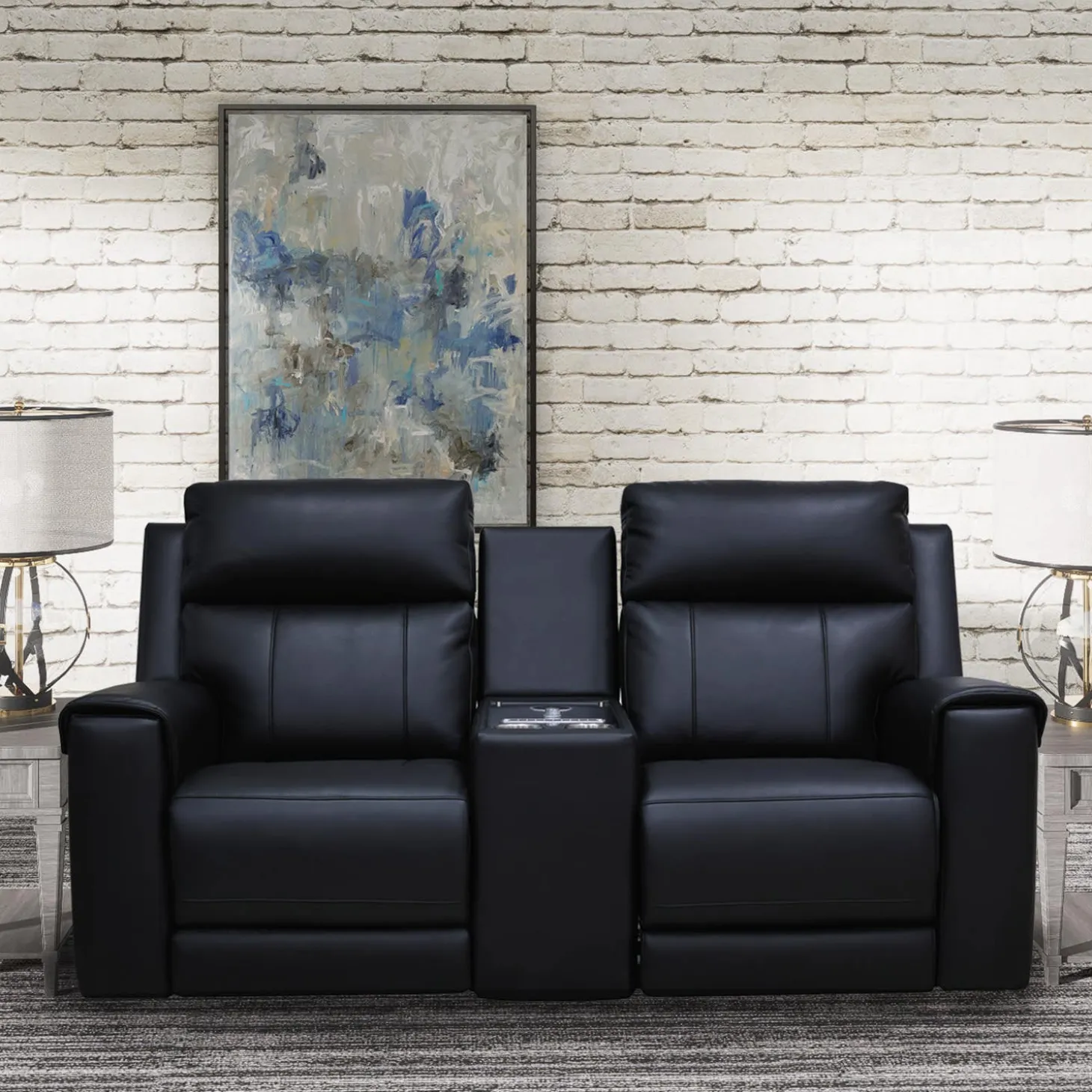 Causeuse inclinable électrique avec massage, chaleur, console et système de son intégré