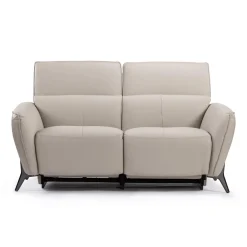 Causeuse électrique inclinable avec appuis-tête ajustables - cuir véritable
