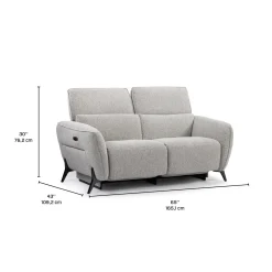 Causeuse électrique inclinable avec appuis-tête ajustables - tissu