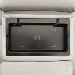 Causeuse électrique inclinable en cuir véritable avec console