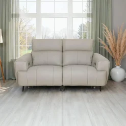 Causeuse électrique inclinable en cuir véritable